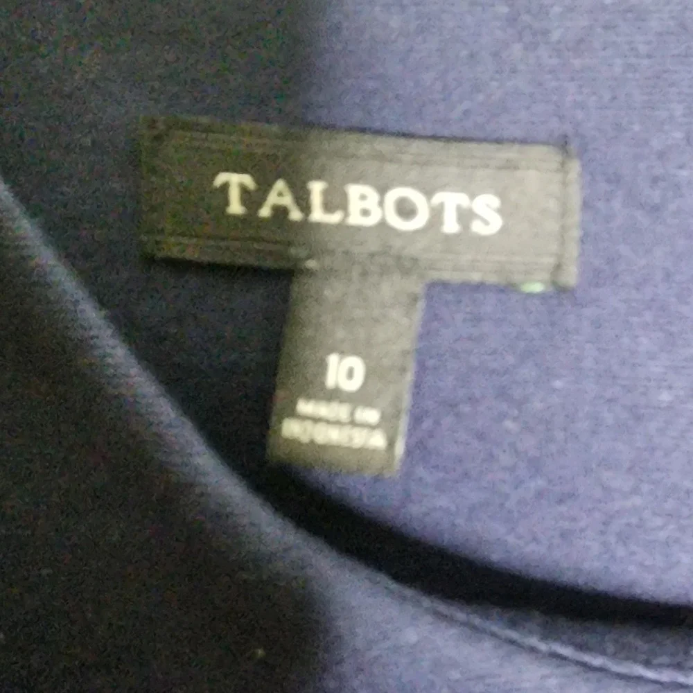 Talbots Navy Blue Sleeveless Dress Sleeveless Sheath Pockets Round Neck 10 - Picture 6 of 8
